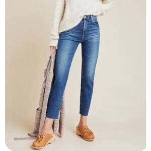 AG Adriano Goldschmied The Isabelle High Rise Straight Crop Jeans Womens Sz 27R